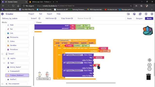 Creando apps con kodular/delivery /parte 02- bloques login y sign in/obtener datos de usuarios смотреть онлайн