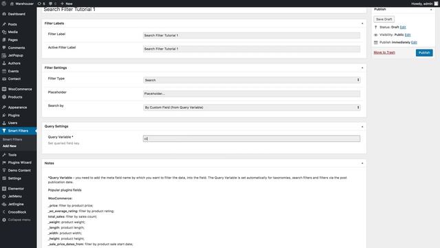JetSmartFilters: How To Create A Search Filter
