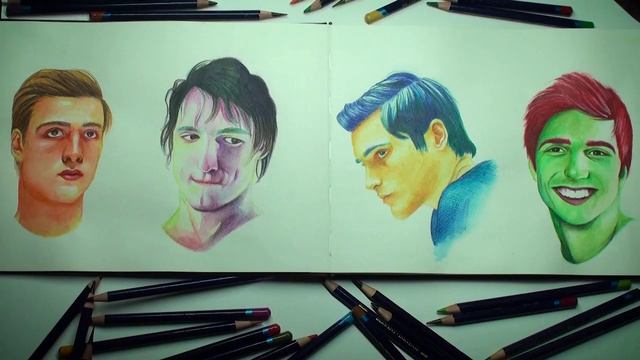 Чернильные цветные карандаши Inktense / Эйфория / фанарт speedpaint / акварельный скетчбук / процес смотреть онлайн