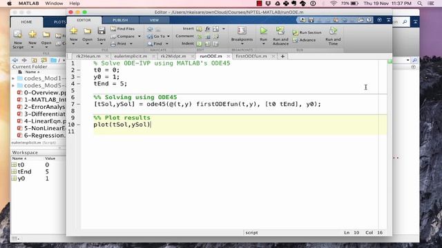 MATLAB ode45 algorithm смотреть онлайн