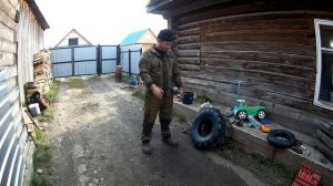 Мотоблок МТЗ-09Н с плугом.Запахиваем горчицу на сидерат.Пробуем разную резину.6/12? 7/12?Что лучше?