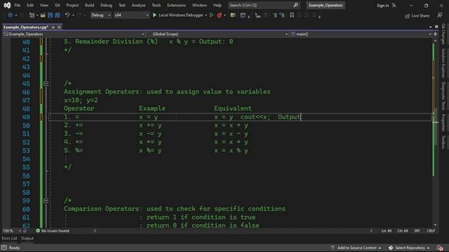 C++ beginner tutorial: Operators, Arithmetic, Assignment, Comparison, Logical and Bitwise operators смотреть онлайн