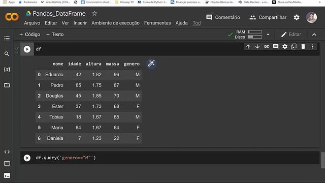 Como fazer filtros em um dataframe pandas usando o método query смотреть онлайн
