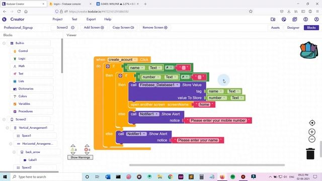How to create Complete Login Signup system With Firebase+Google Sign in method in kodular with AIA смотреть онлайн