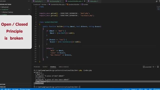 Design patterns - Creational - Builder (PHP) смотреть онлайн