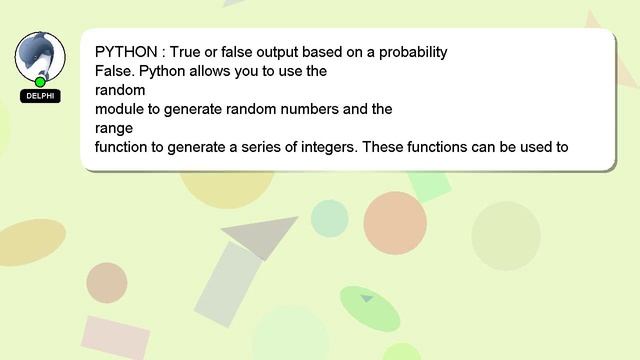 PYTHON : True or false output based on a probability смотреть онлайн