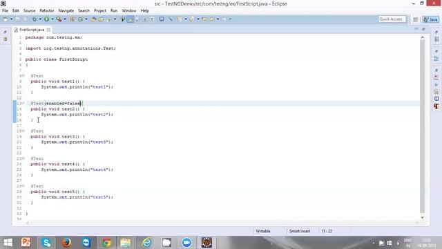 #13 TestNG Enabled Attribute Ignore A Test Method смотреть онлайн