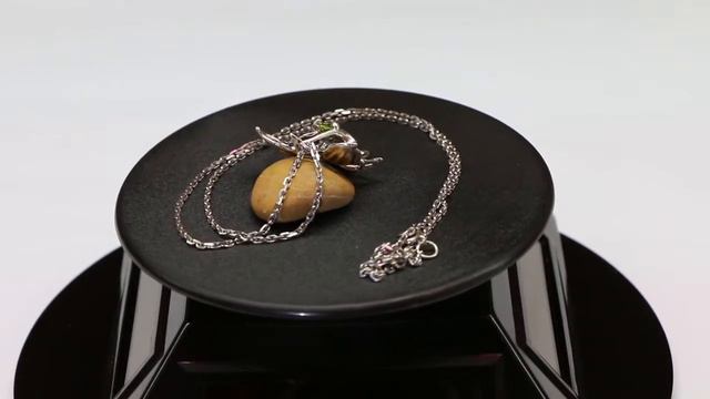 Серебряный кулон "Цветок" с хризолитом 6 мм, серебро 925 пробы, ручная работа, авторский дизайн смотреть онлайн