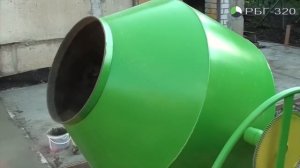 Бетономешалка РБГ-320 Гамбит. Приготовление бетона, запуск груженой, обзор.