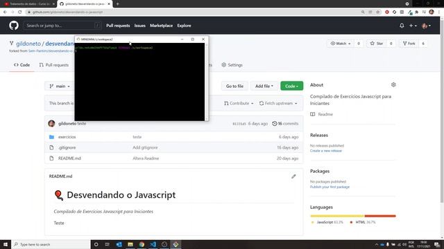 Fazendo um Fork e clonando o repositório de exercícios смотреть онлайн