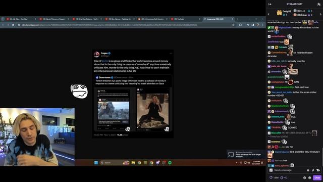 XQc Reacts To Streamer 