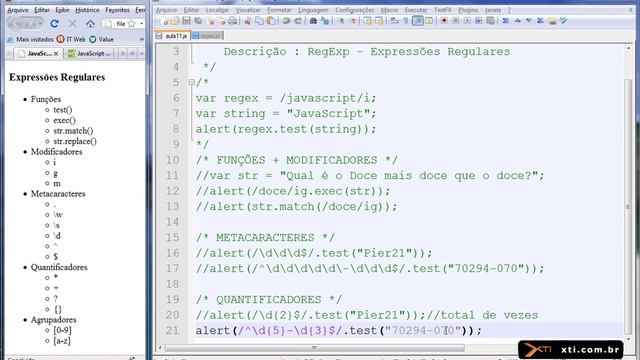 Universidade XTI - JavaScript - 32 - Objeto RegExp Regular Expression смотреть онлайн