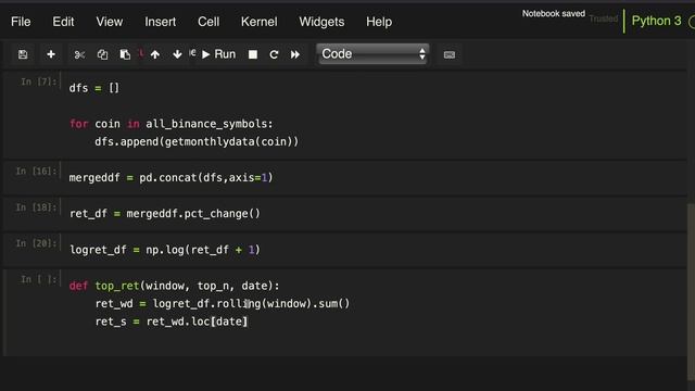 Momentum Trading Strategy on CRYPTOCURRENCIES using Python and Binance смотреть онлайн