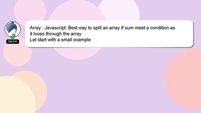 Array : Javascript: Best way to split an array if sum meet a condition as it loops through the arra смотреть онлайн