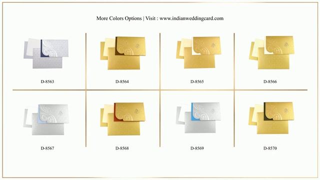 Silver Shimmer paper docket Style Hindu Wedding Card. D-8569- A 2018 Design! смотреть онлайн
