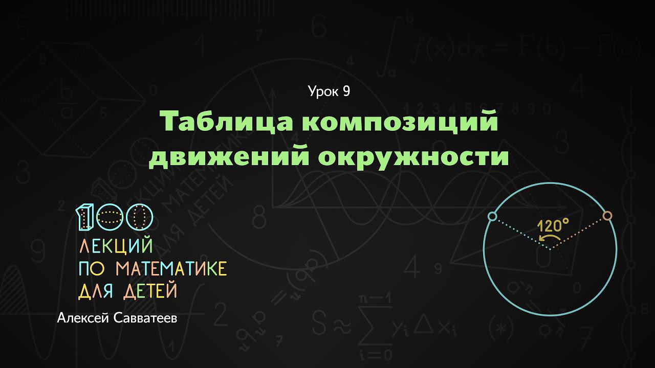 9. Таблица умножения движений окружности. Алексей Савватеев. 100 уроков математики - 6 - 7 класс смотреть онлайн