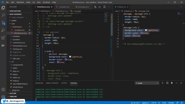 Наследование в Sass - Extend