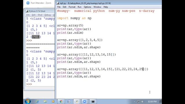 Numpy array смотреть онлайн