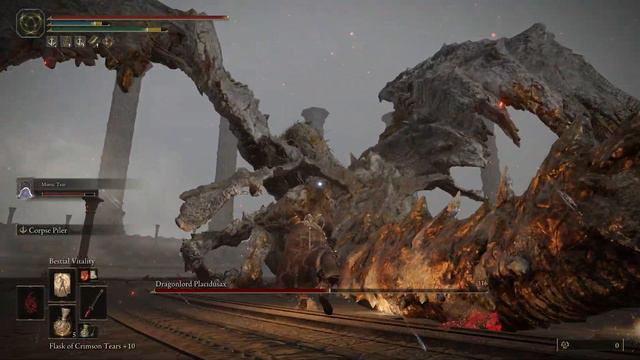 Elden Ring - Dragonlord Placidusax Boss Fight (Bleed Build/Anime style) смотреть онлайн