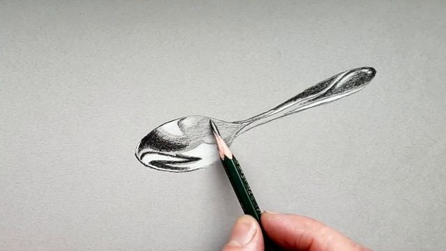 Draw a shiny Spoon with Pencil | Chrome effect смотреть онлайн