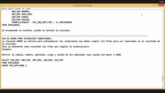 Sentencias SQL (DQL), SELECT, WHERE, COMMIT, LIKE y Aritmética de fechas смотреть онлайн