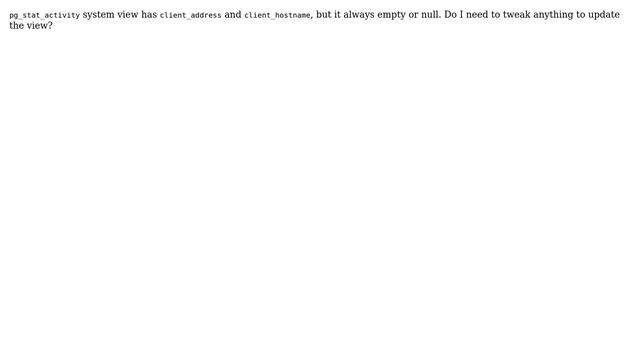Databases: How to capture client host name in postgresql? смотреть онлайн