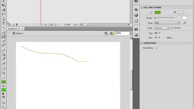 Создание линий в Adobe Flash CS4 (8/46) смотреть онлайн