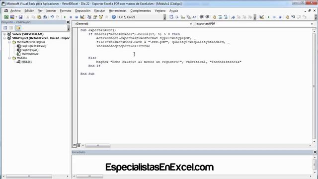 Día 22 - Exportar Excel a PDF con macros de Excel #Reto40Excel 2016 смотреть онлайн