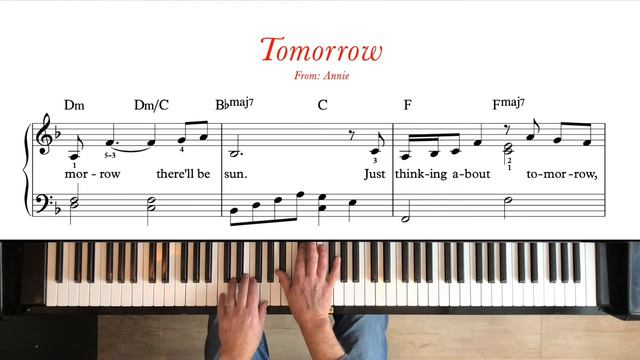 Tomorrow (from the musical Annie) Piano tutorial + sheet music. Early intermediate смотреть онлайн