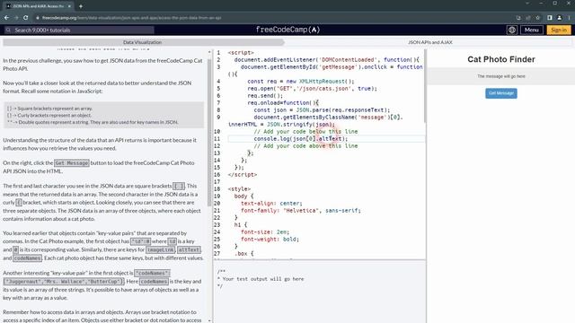 Free Code Camp Walkthrough 47 | Data Visualization - JSON APIs and AJAX смотреть онлайн