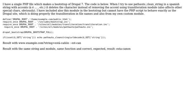 Drupal: pathauto_clean_string and accents from a bootstrap PHP file смотреть онлайн