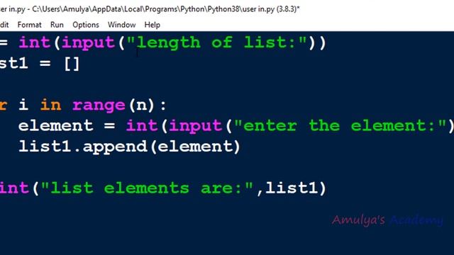 User Input For List | Python Programs смотреть онлайн