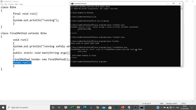 Final Variables || Final Methods || Final Class || Final keyword in java || Finalizer method in jav смотреть онлайн