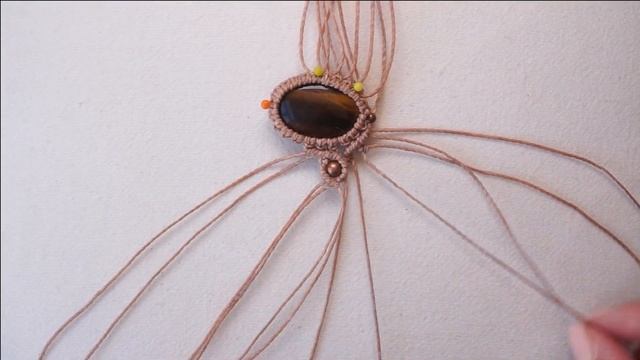 How to make boho macrame necklace tutorial: micro macrame necklace [WITH CABOCHON] смотреть онлайн