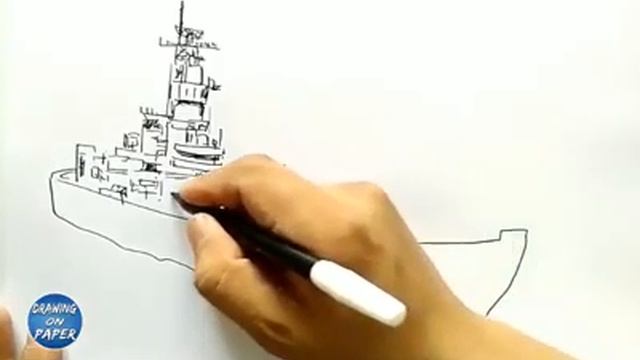 How to Draw "WARSHIP" a Cartoon for kids - Drawing doodle art смотреть онлайн