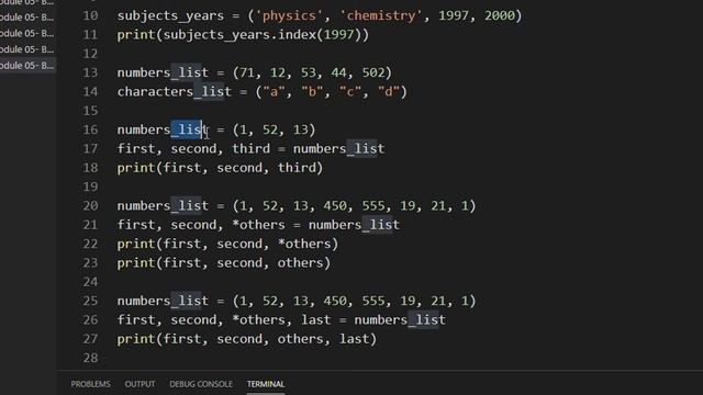 CS384 Python Programming Module 05 Basic Data Structures Lec 06 Tuples Part 3 Unpacking смотреть онлайн