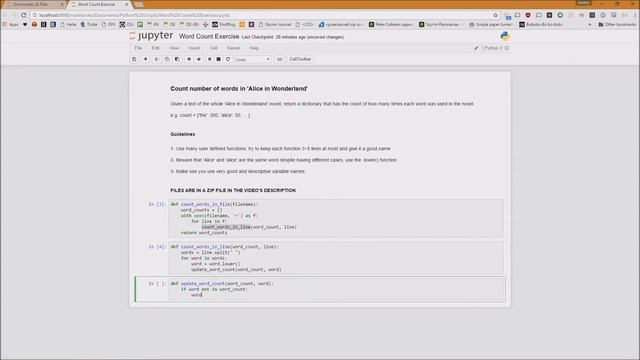 Intro to Python #9 - Word Count Exercise смотреть онлайн