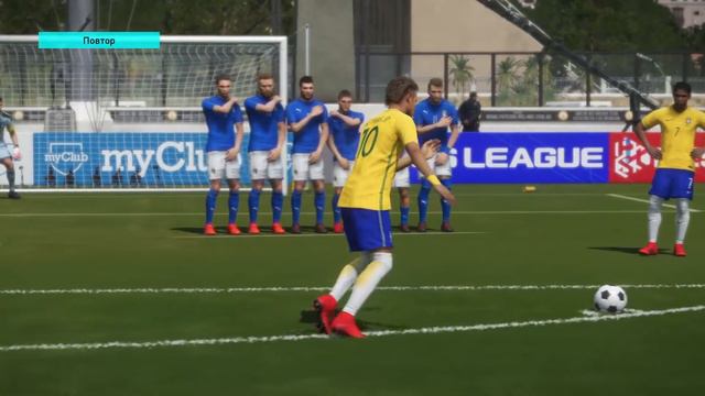 PRO EVOLUTION SOCCER 2018. Neymar. Штрафной. Бразилия - Италия смотреть онлайн