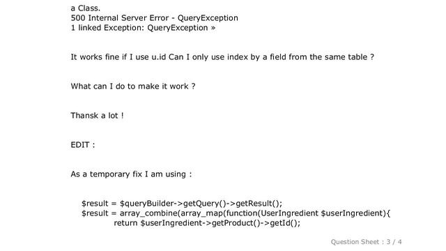 MySQL : Doctrine QueryBuilder indexBy on joined class - p is already defined Error смотреть онлайн
