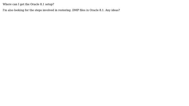 Restoring .DMP files in Oracle 8.1 смотреть онлайн