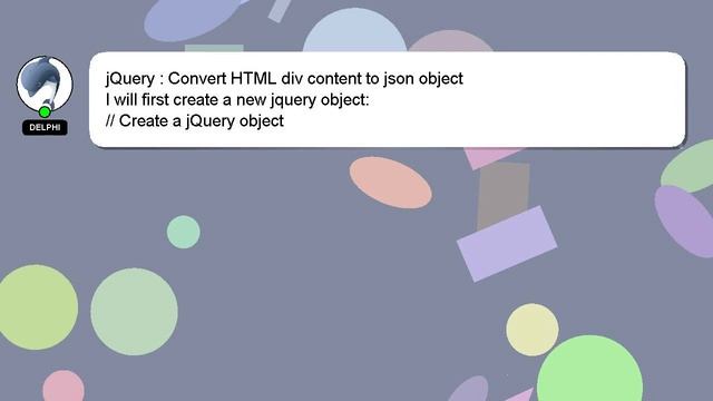 jQuery : Convert HTML div content to json object смотреть онлайн