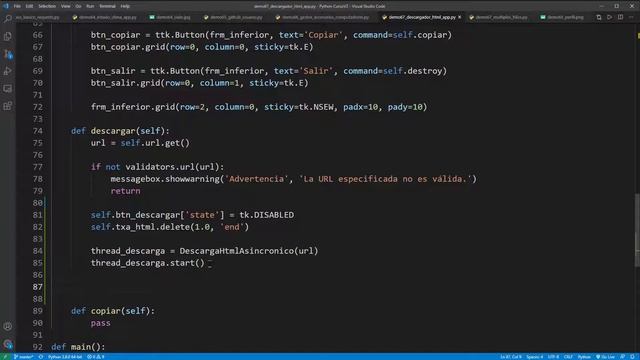 Python Curso V2: 767 7/8 Aplicación Tkinter para Descargar Contenido HTML Usando el Módulo threadin смотреть онлайн