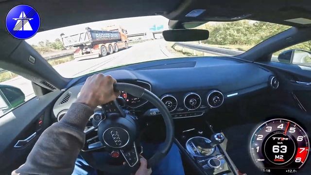 Audi TT RS TOP SPEED DRIVE ON GERMAN AUTOBAHN / Dragy Acceleration 0-100/100-200 Km/h *HQ SOUND