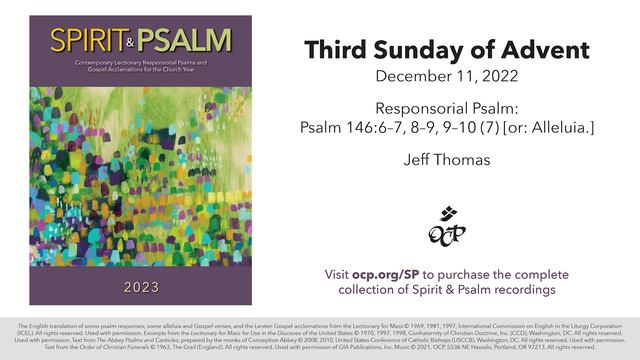Spirit & Psalm - 3rd Sunday of Advent, 2022 - Year A - Psalm 146 - Thomas смотреть онлайн