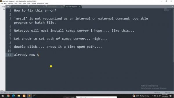 'mysql' is not recognized as an internal or external command, operable program or batch file.