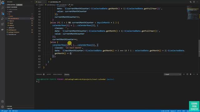 React JS Calendar using custom hook смотреть онлайн