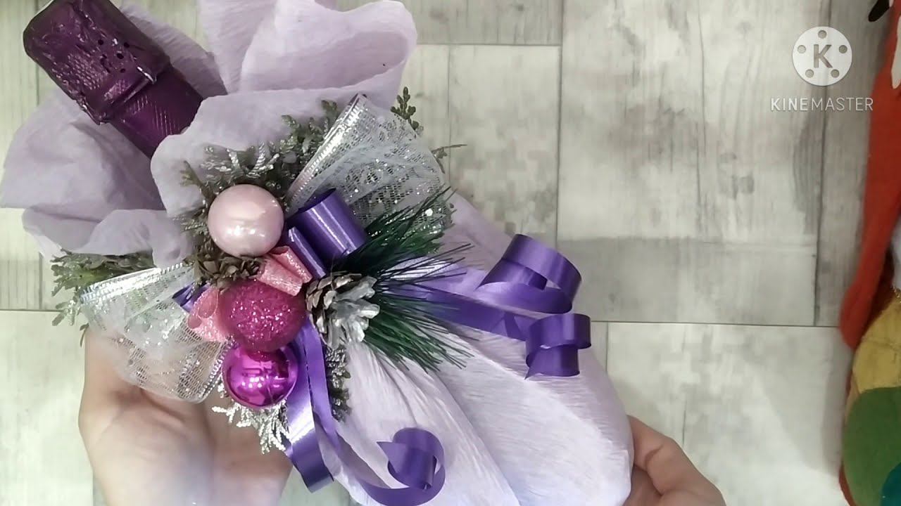 Рождественский декор бутылки шампанского смотреть онлайн