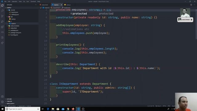 30. Overriding Properties and methods & The Protected access Modifier in the Typescript Class. смотреть онлайн