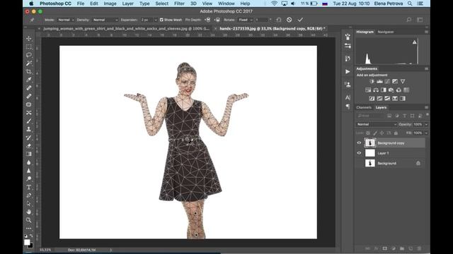 Урок 2. Марионеточная деформация/Puppet Warp. Ретушь портрета в Photoshop CC. Онлайн уроки. смотреть онлайн