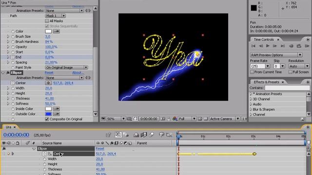 Рассыпающиеся искры в Adobe After Effects смотреть онлайн